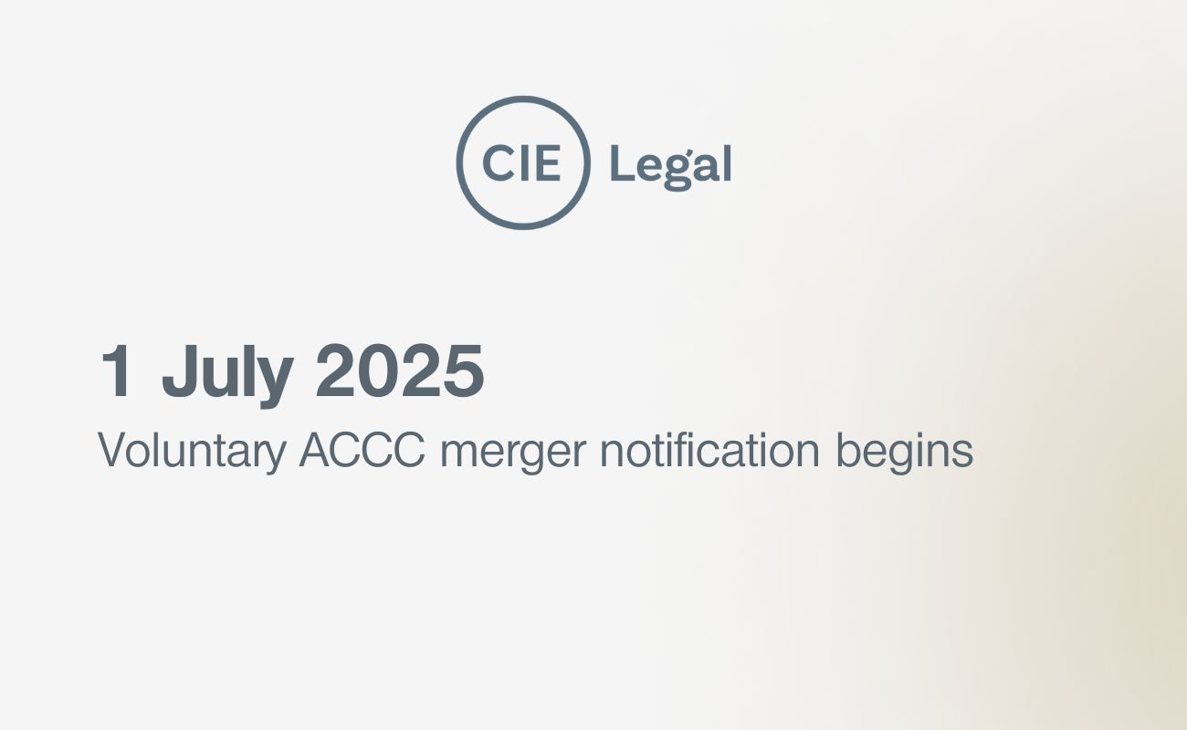 Voluntary ACCC merger notification begins
